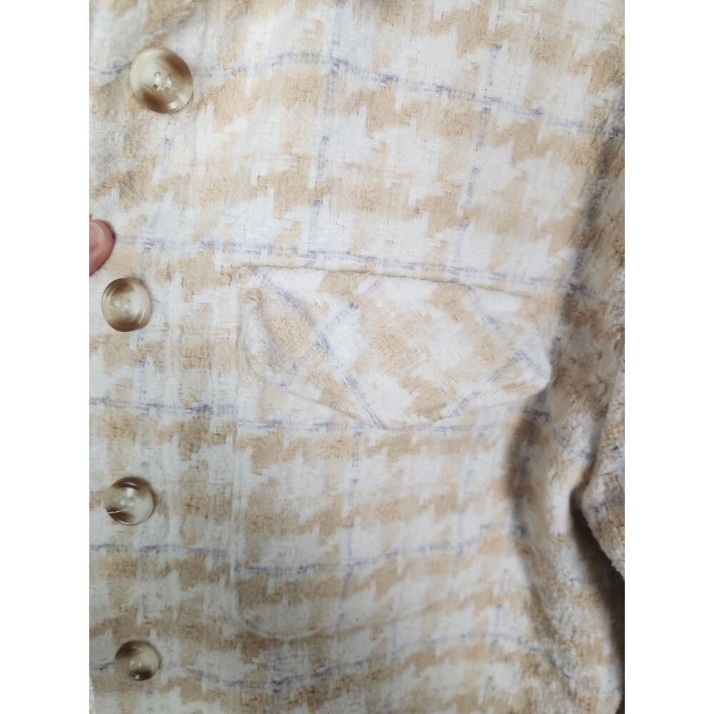 Sadie & Sage Women's Sz. S Tan/Ivory/Grey Heavy Shirt Jacket - Picture 4 of 5